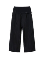 Asymmetric Panel Wide-Leg Knit Pants