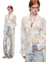 Lace Belted Sheer Shirt