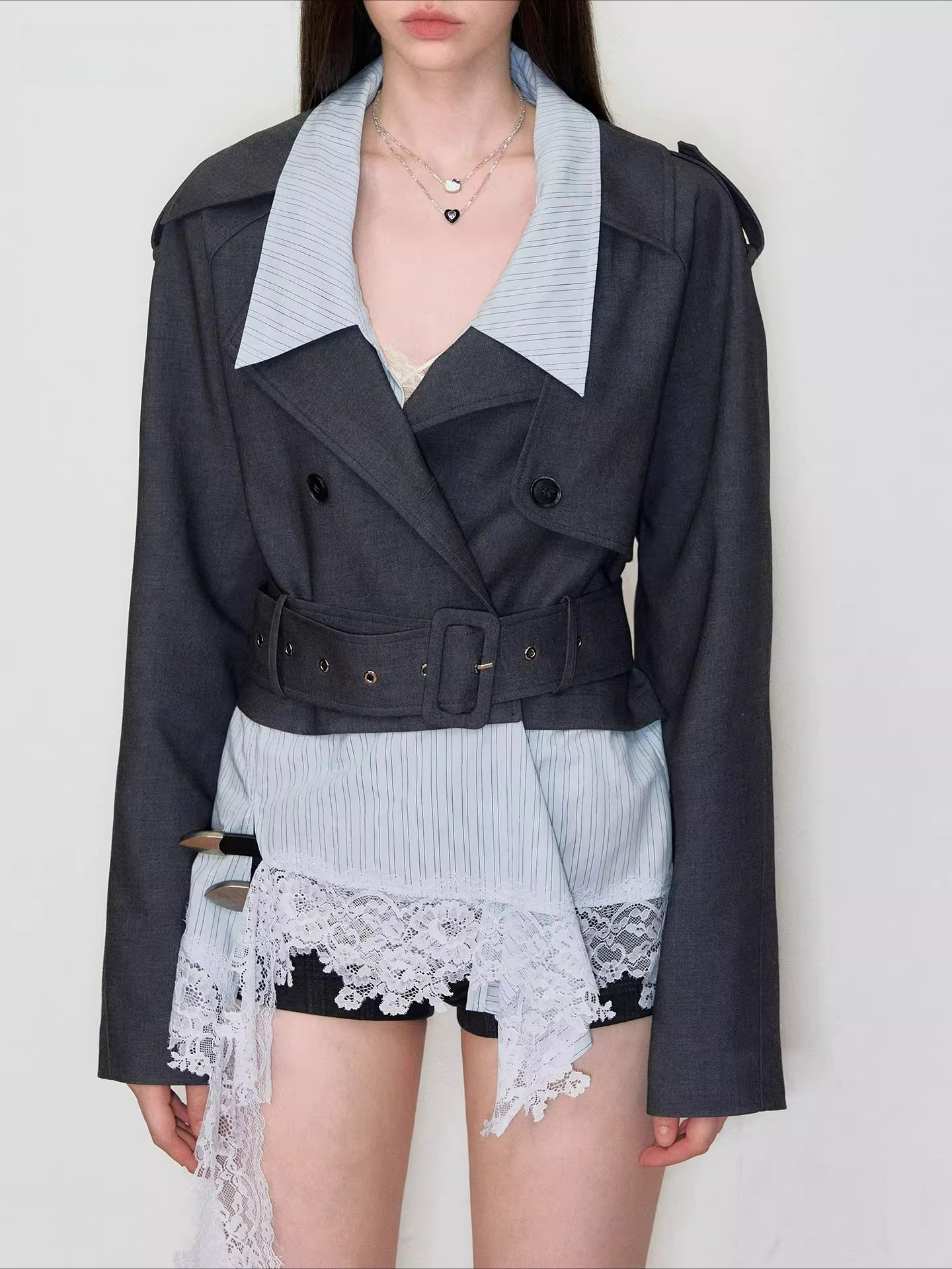Detachable Faux Layered Blazer