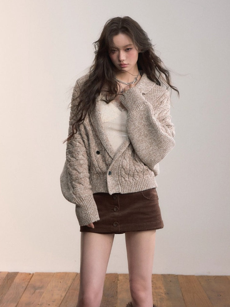 Corduroy Multi-Waistband Mini Skirt
