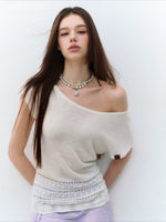 Asymmetry Linen Knit Tee