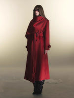 Cape Scarf Double-Faced Wool Coat