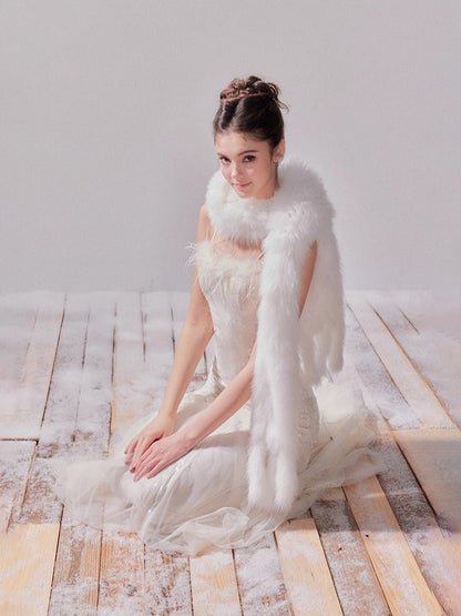 Sequin Mesh Fishtail Dress