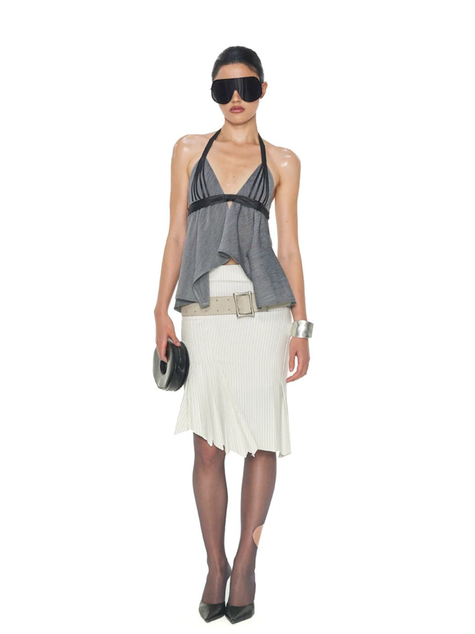 Backless V-Neck Halter Top