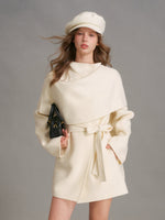Detachable Cape Scarf Collar Coat