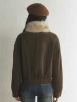 Vintage Detachable Fur-Collar Utility Jacket