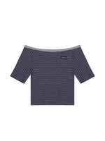 Contrast Stripe Bardot Set