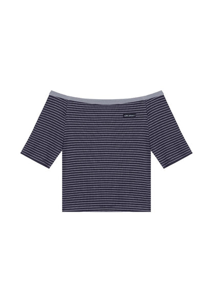 Contrast Stripe Bardot Set