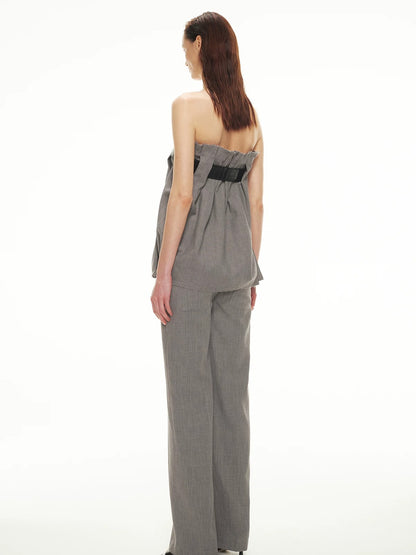 Linen Bandeau Pants Set