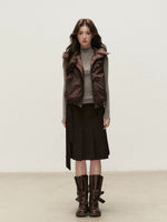 Reversible Floral Detachable Hood Down Vest