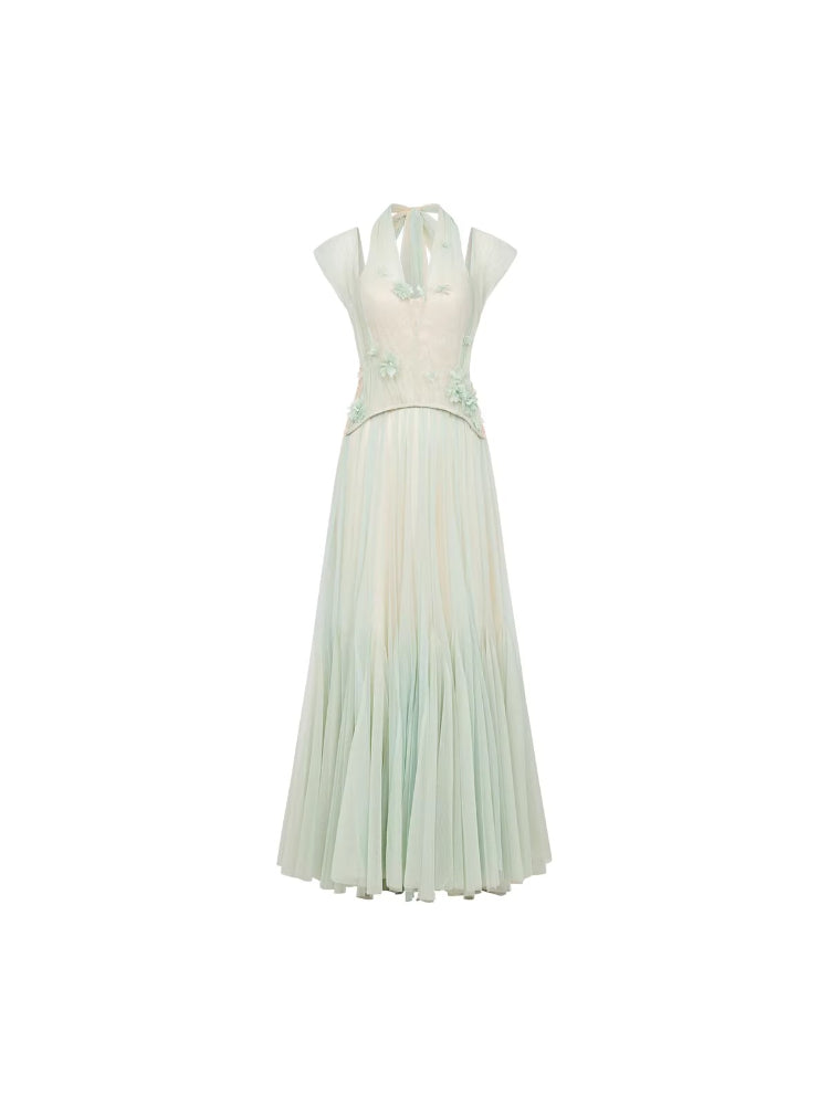 Tidal Lace Halter Dress