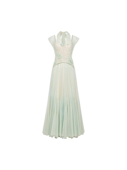 Tidal Lace Halter Dress