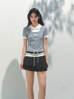 Collar Knitted Short-sleeve T-shirt