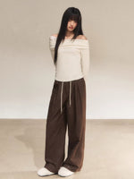 Vintage Polka Dot Straight-Leg Pants