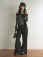 Multi Button Flare Pants