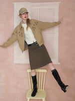 Floral Embroidered Utility Jacket