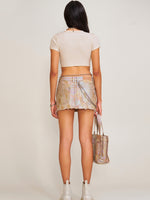 Vintage Storm Fade Dye Silk Gym Short Tee Fading Desert