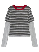 Layered Stripe Fitted Tee