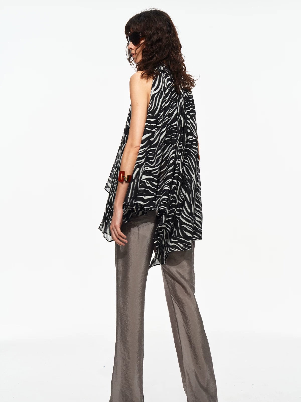 Zebra Halter Layer Top