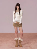Asymmetrical Off-Shoulder Long Sleeve Top