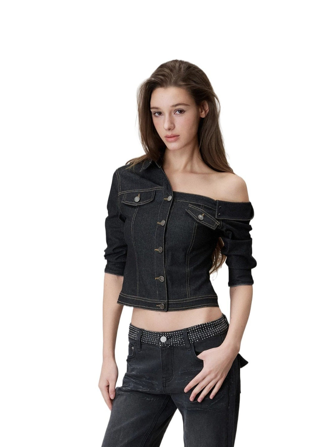 Asymmetrical Denim Shirt