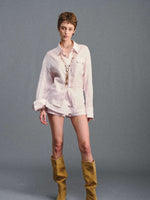 Pink Linen Shirt & Shorts Set
