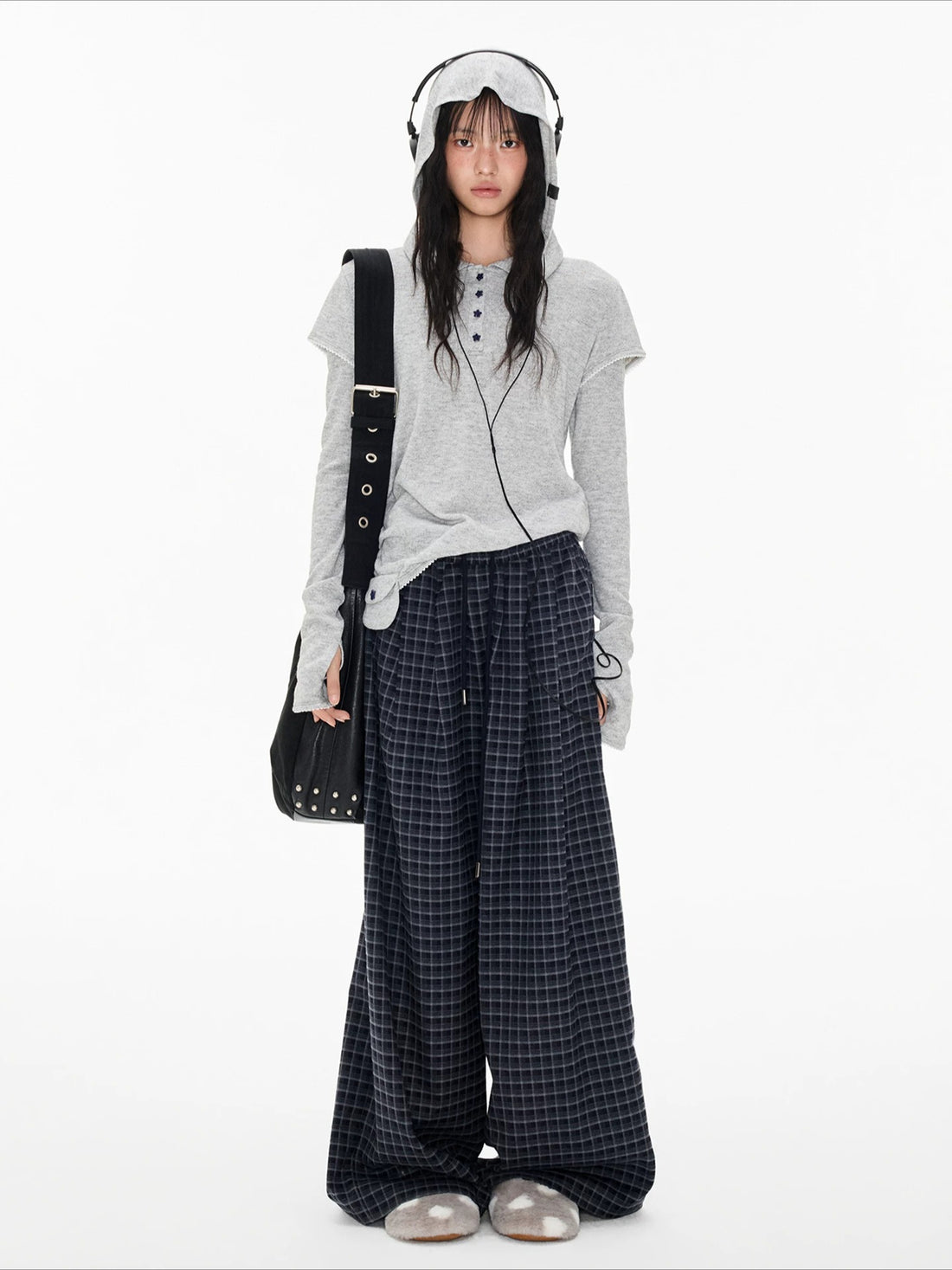 Star Button Layered Henley Top