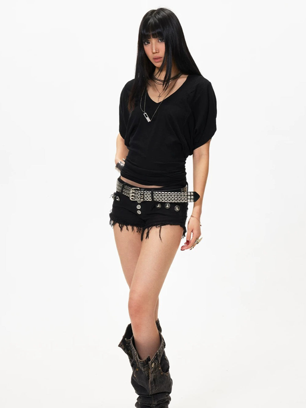 V Neck Batwing T-Shirt