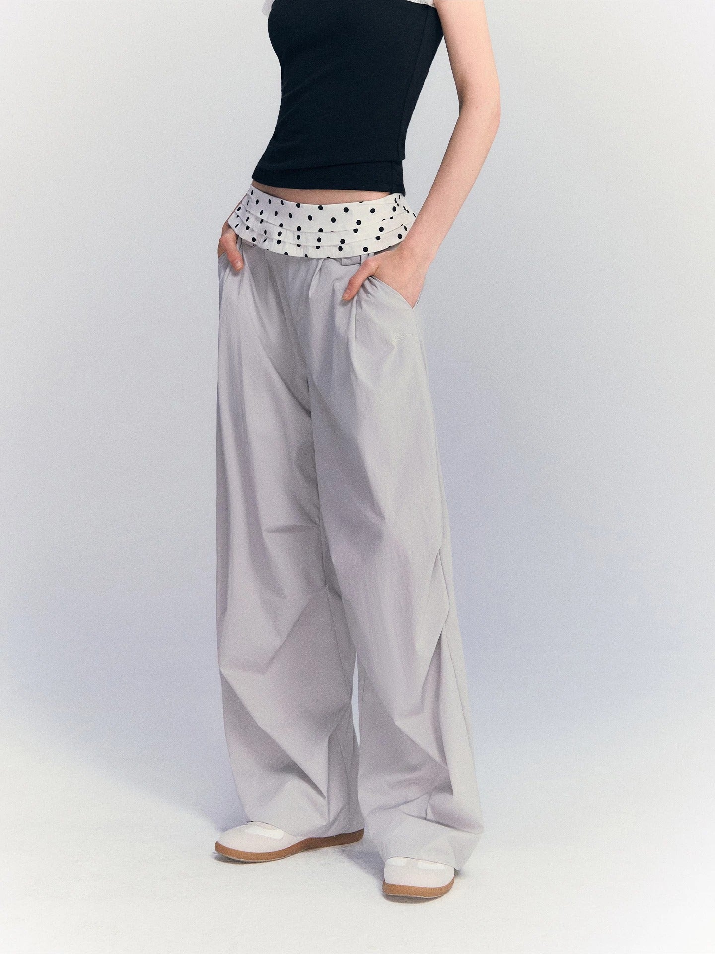 Polka Dot Straight Pants
