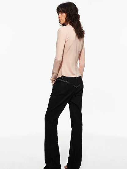 Cross Draped Acetate Top