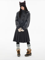 Hooded Button Jacket