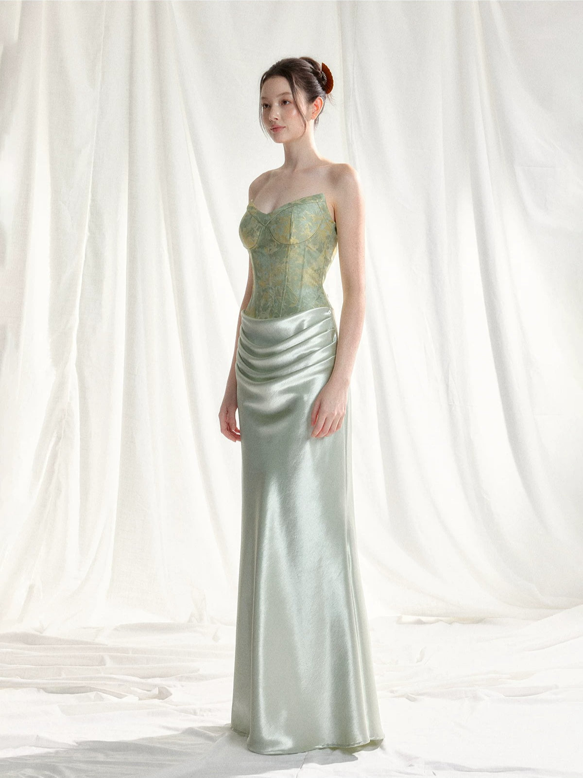 Jacquard Satin Corset Dress