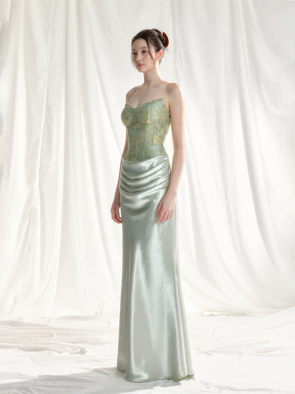 Jacquard Satin Corset Dress