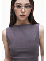 Asymmetric Ruched Halter Top