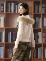 Pink Fur Collar Hoodie