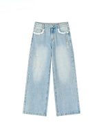 Lace Trim Vintage Jeans