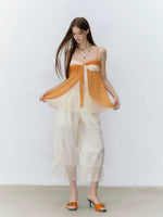 Apricot & Purple Catcher Chiffon Top