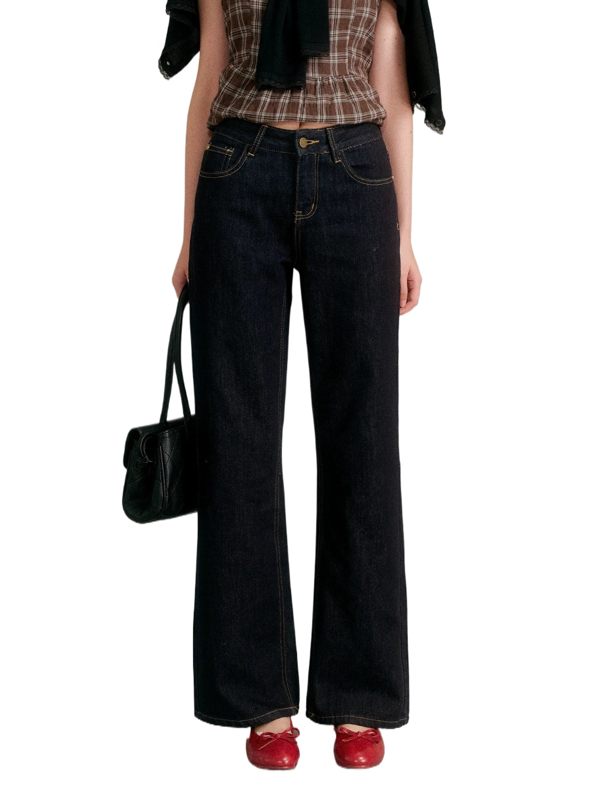 Cotton Denim Straight Jeans