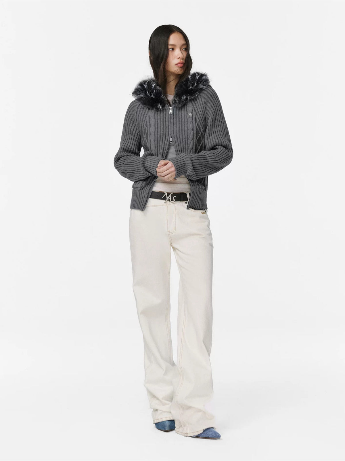 Solomon Cable Knit Hooded Cardigan