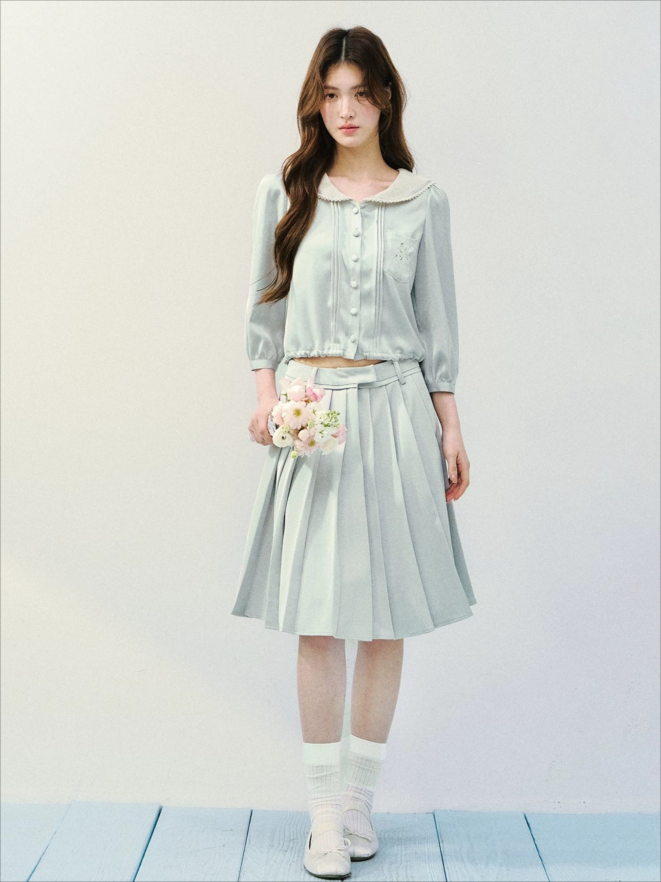 Mint Green Sailor Top Set