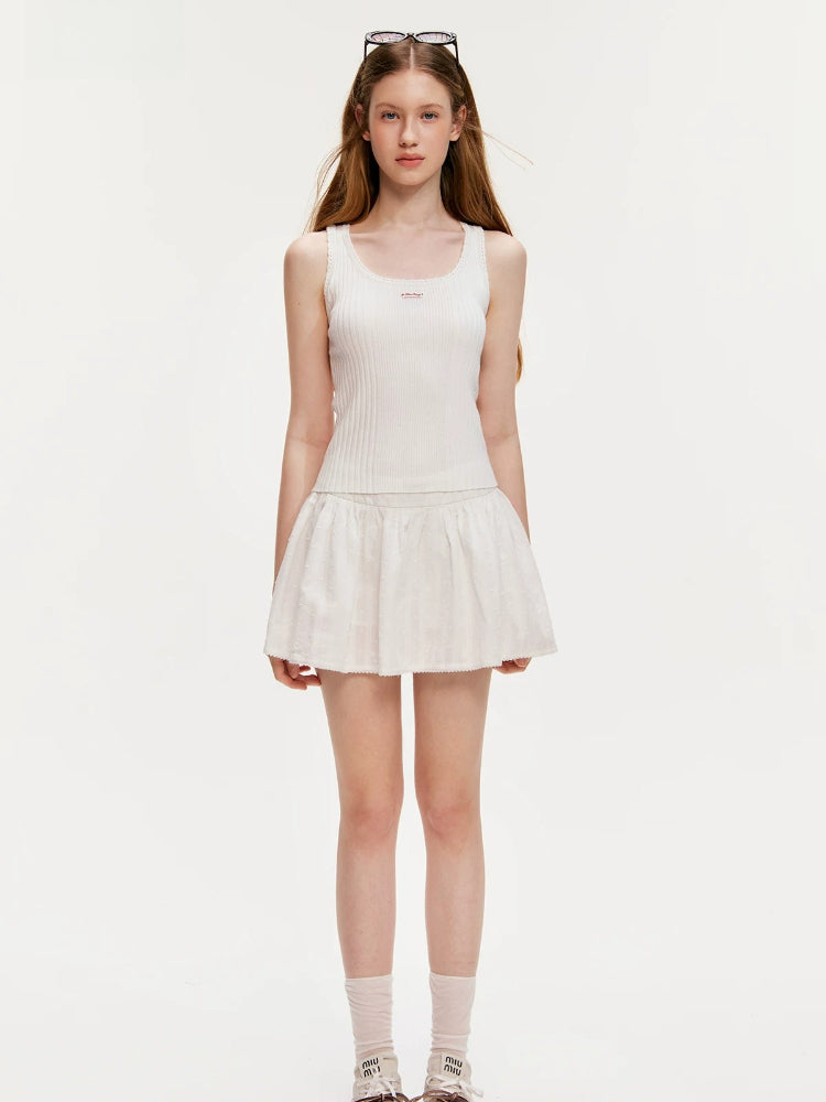 Lace Ribbed Knit Tank