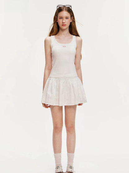 Lace Ribbed Knit Tank