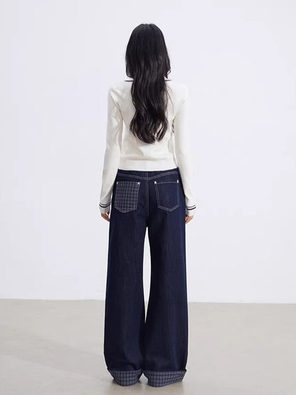 Contrast Polo Knit Top