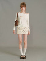 Puppy Print Lace Top