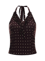 Ruffle Trim Knit Cardigan & Camisole Set