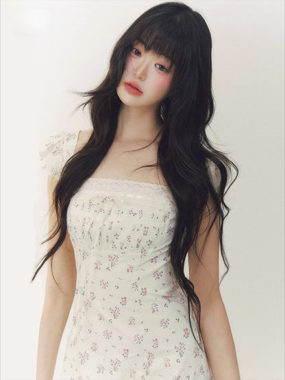 Floral Polka Waist Dress