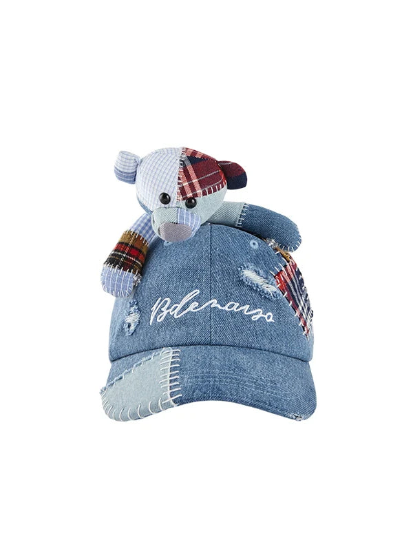 Plaid Patch  Denim Cap
