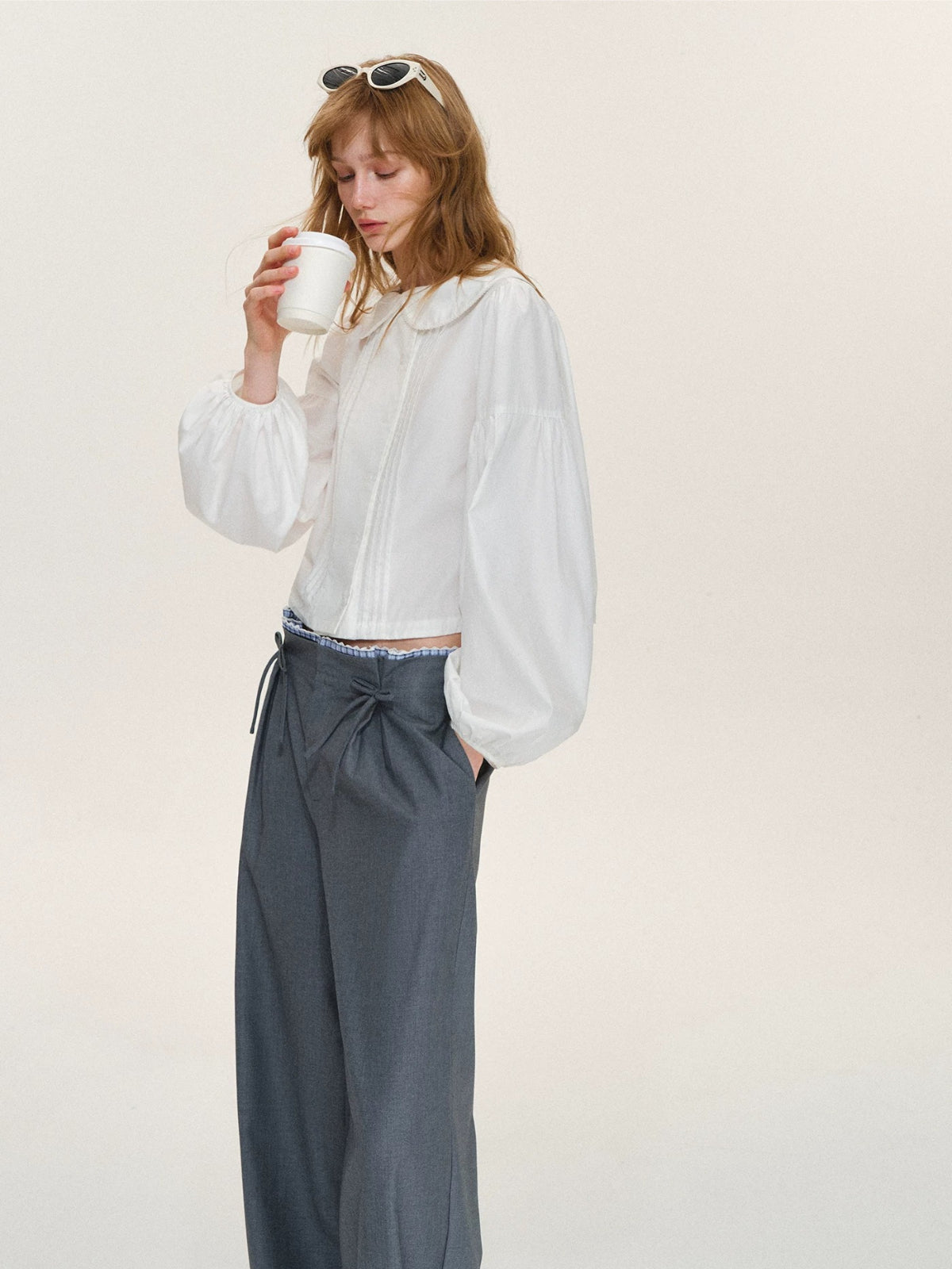 French Tuck Pleat Blouse