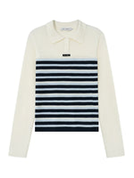 Layered Stripe Wool Blend Polo