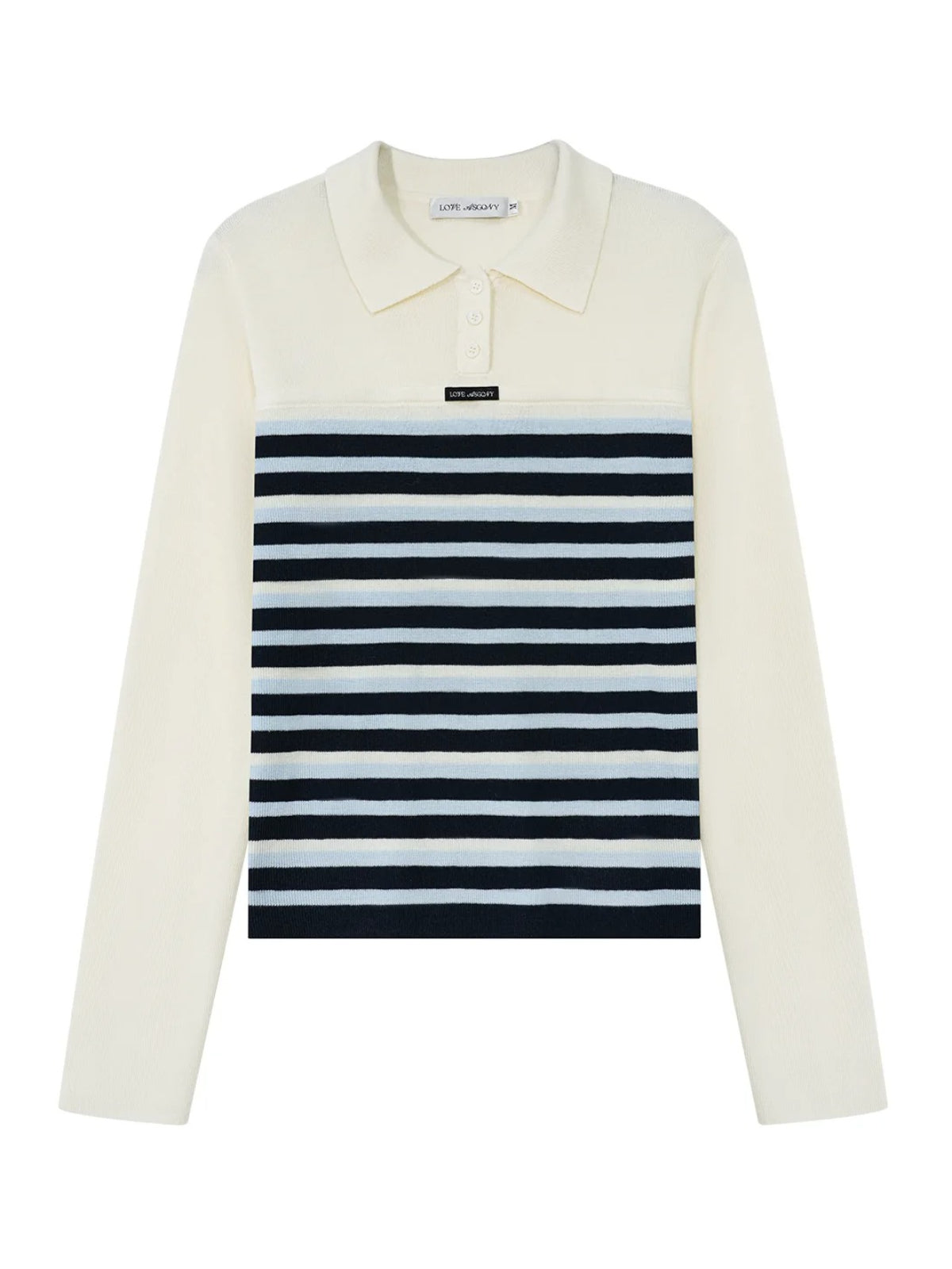 Layered Stripe Wool Blend Polo